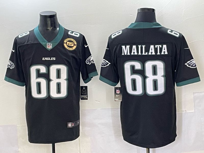 Men Philadelphia Eagles #68 Mailata Black Nike 2025 Limited NFL Jersey 005